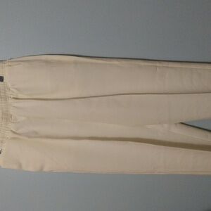 Nikki Pull On Elastic Waist Stretch Pants W/Pockets Cream Trouser Size 10 #W-590